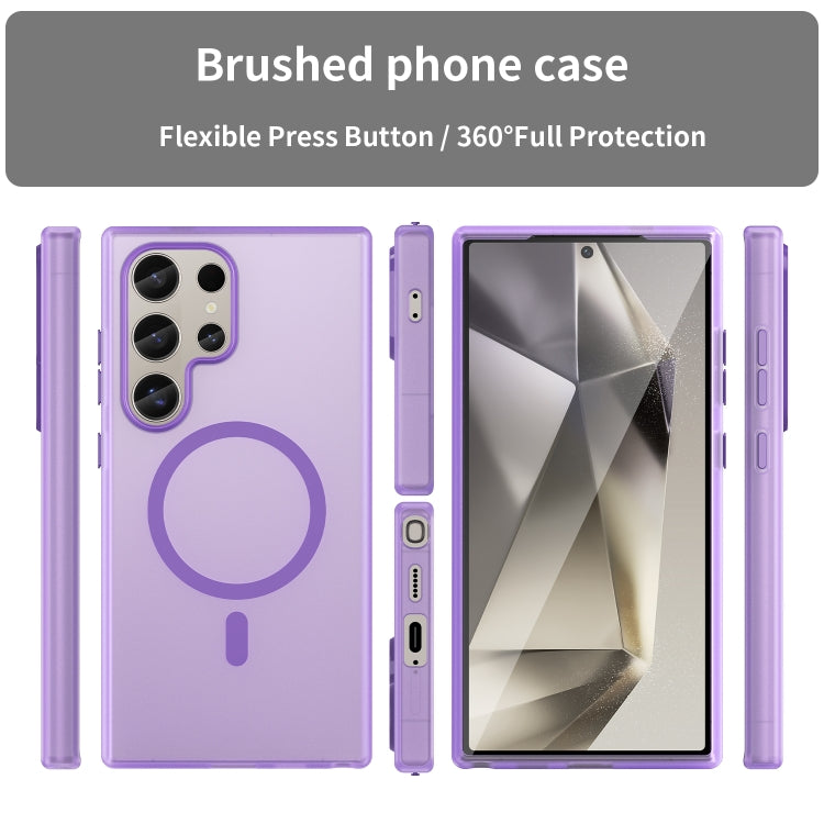 For Samsung Galaxy S24 Ultra 5G MagSafe Frosted Translucent TPU + PC Full Coverage Phone Case