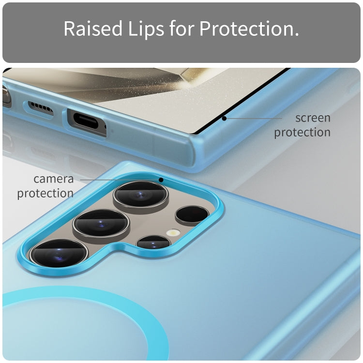 For Samsung Galaxy S24 Ultra 5G MagSafe Frosted Translucent TPU + PC Full Coverage Phone Case
