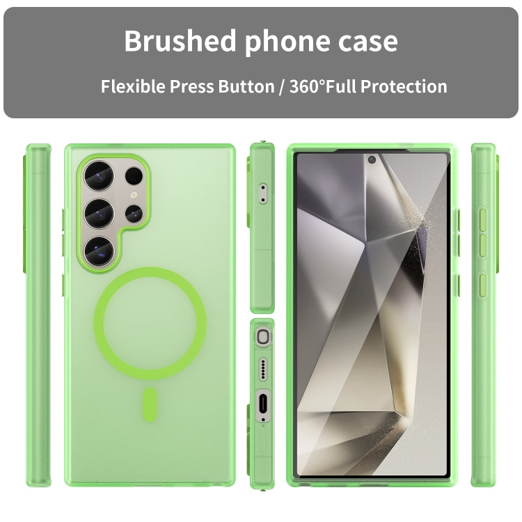For Samsung Galaxy S24 Ultra 5G MagSafe Frosted Translucent TPU + PC Full Coverage Phone Case