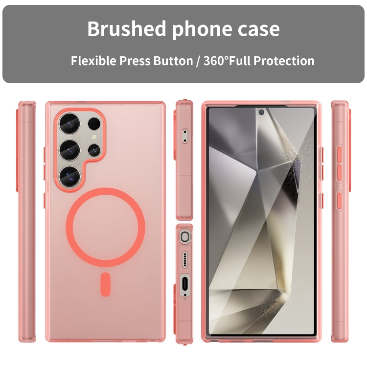 For Samsung Galaxy S24 Ultra 5G MagSafe Frosted Translucent TPU + PC Full Coverage Phone Case