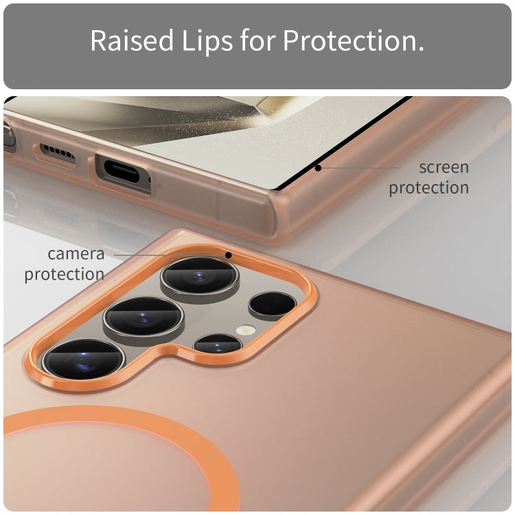 For Samsung Galaxy S24 Ultra 5G MagSafe Frosted Translucent TPU + PC Full Coverage Phone Case