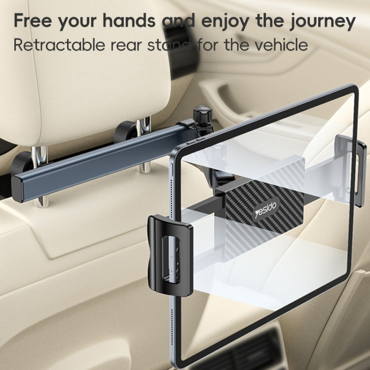 Yesido C294 Telescopic Car Backrest Folding Holder - Black