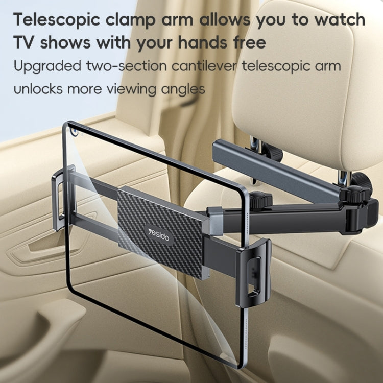 Yesido C294 Telescopic Car Backrest Folding Holder - Black