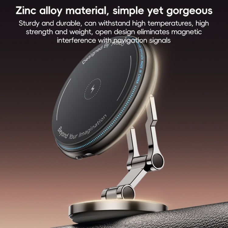 Yesido C306 15W Car Magnetic Wireless Charging Holder - Black