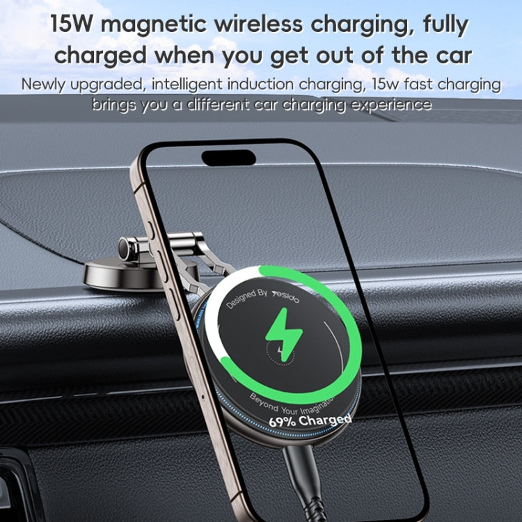 Yesido C306 15W Car Magnetic Wireless Charging Holder - Black