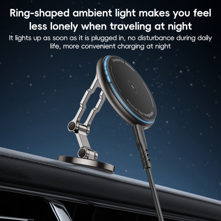 Yesido C306 15W Car Magnetic Wireless Charging Holder - Black
