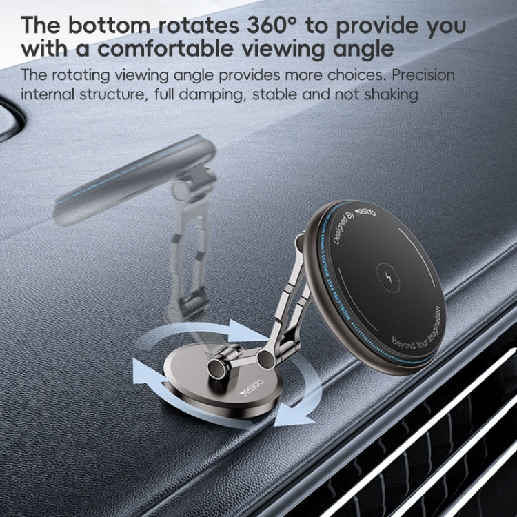 Yesido C306 15W Car Magnetic Wireless Charging Holder - Black