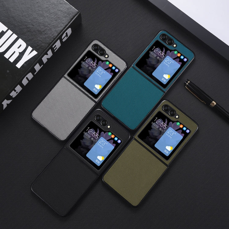 For Samsung Galaxy Z Flip6 / Flip7 FE Nylon Woven Texture Folding Phone Case
