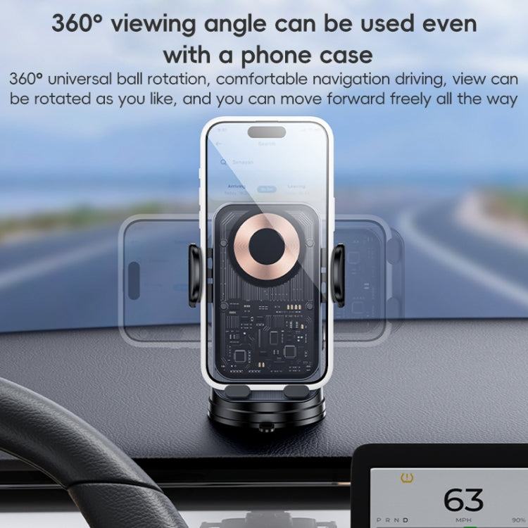 Yesido C307 15W Suction Cup Car Wireless Charging Holder - Black