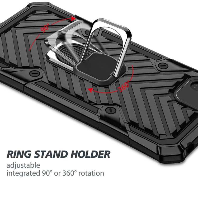 For Huawei Y5p Cool Armor PC + TPU Shockproof Case with 360 Degree Rotation Ring Holder