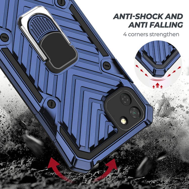 For Huawei Y5p Cool Armor PC + TPU Shockproof Case with 360 Degree Rotation Ring Holder