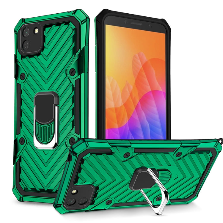 For Huawei Y5p Cool Armor PC + TPU Shockproof Case with 360 Degree Rotation Ring Holder