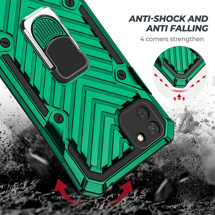 For Huawei Y5p Cool Armor PC + TPU Shockproof Case with 360 Degree Rotation Ring Holder