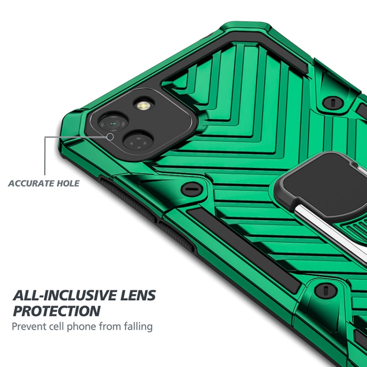 For Huawei Y5p Cool Armor PC + TPU Shockproof Case with 360 Degree Rotation Ring Holder