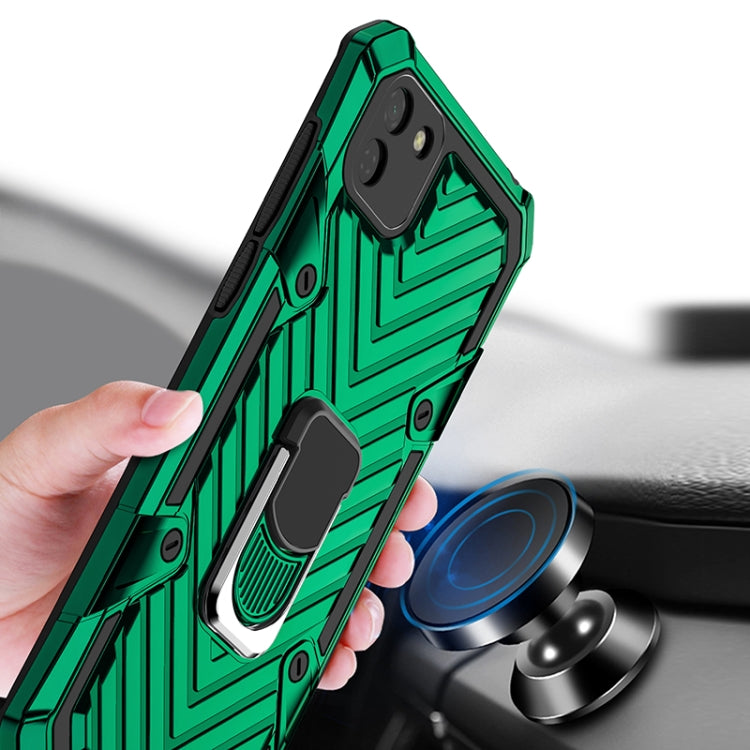 For Huawei Y5p Cool Armor PC + TPU Shockproof Case with 360 Degree Rotation Ring Holder