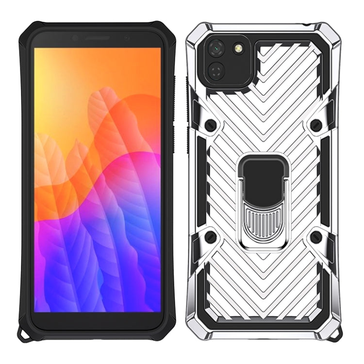 For Huawei Y5p Cool Armor PC + TPU Shockproof Case with 360 Degree Rotation Ring Holder