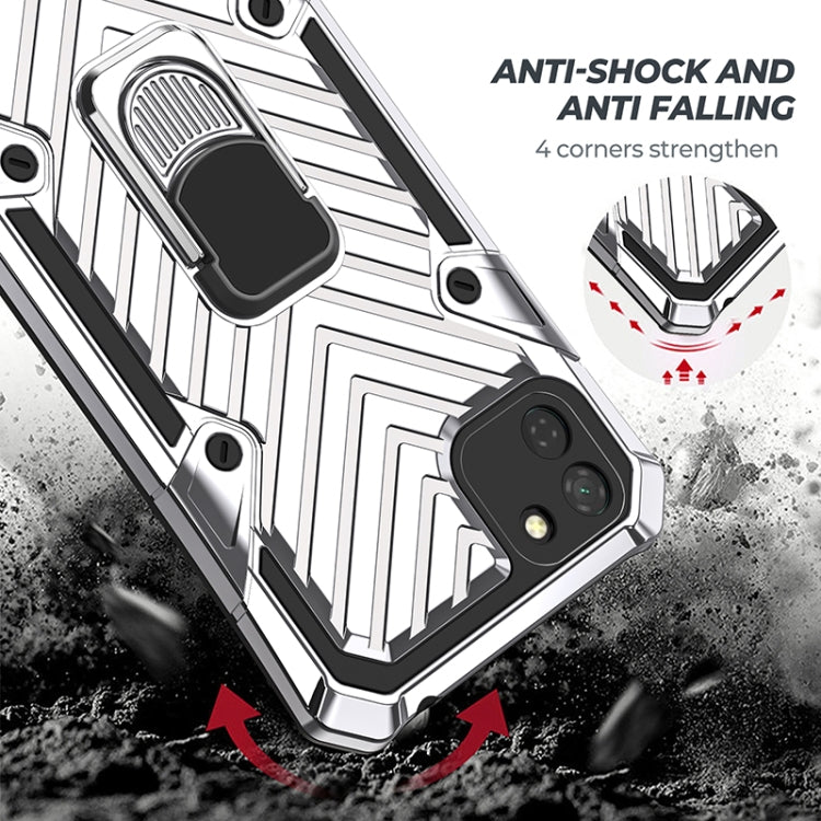 For Huawei Y5p Cool Armor PC + TPU Shockproof Case with 360 Degree Rotation Ring Holder