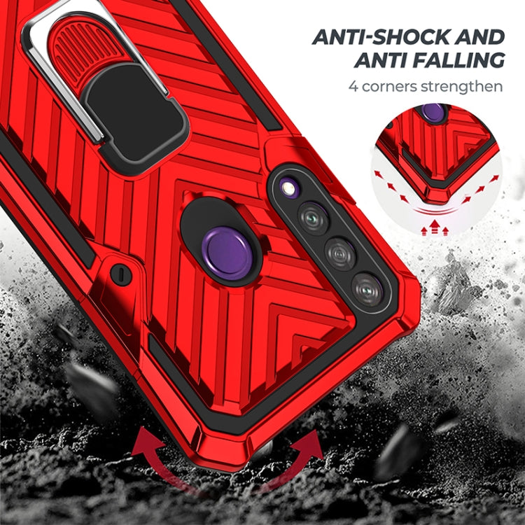 For Huawei Y6p Cool Armor PC + TPU Shockproof Case with 360 Degree Rotation Ring Holder