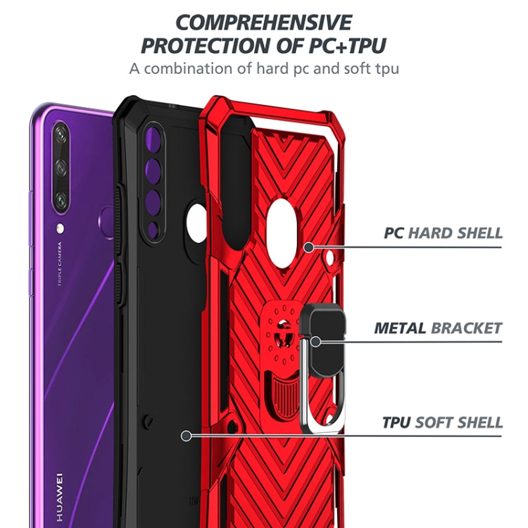 For Huawei Y6p Cool Armor PC + TPU Shockproof Case with 360 Degree Rotation Ring Holder