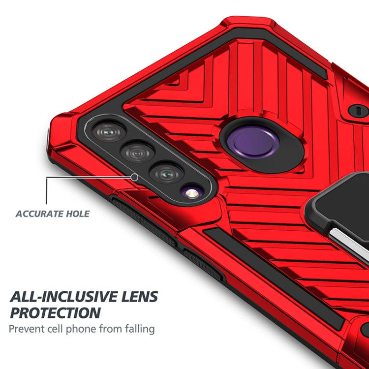 For Huawei Y6p Cool Armor PC + TPU Shockproof Case with 360 Degree Rotation Ring Holder