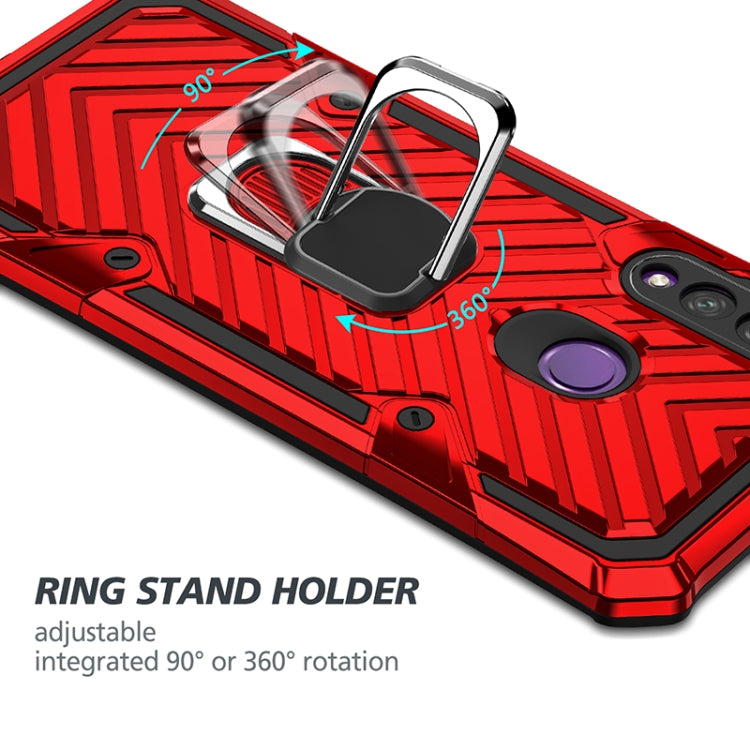 For Huawei Y6p Cool Armor PC + TPU Shockproof Case with 360 Degree Rotation Ring Holder