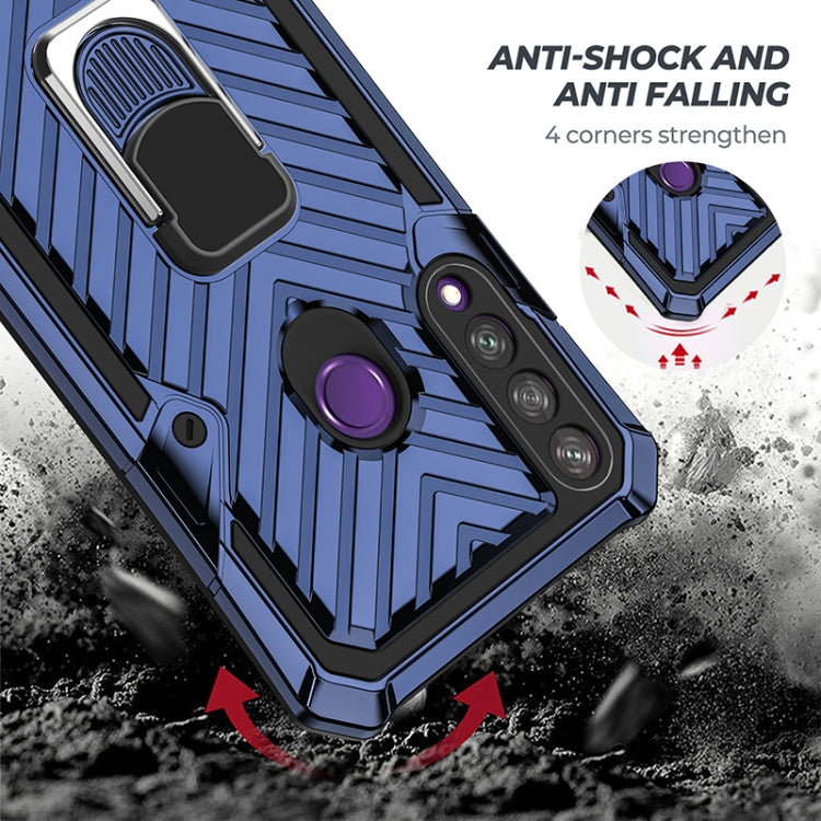 For Huawei Y6p Cool Armor PC + TPU Shockproof Case with 360 Degree Rotation Ring Holder