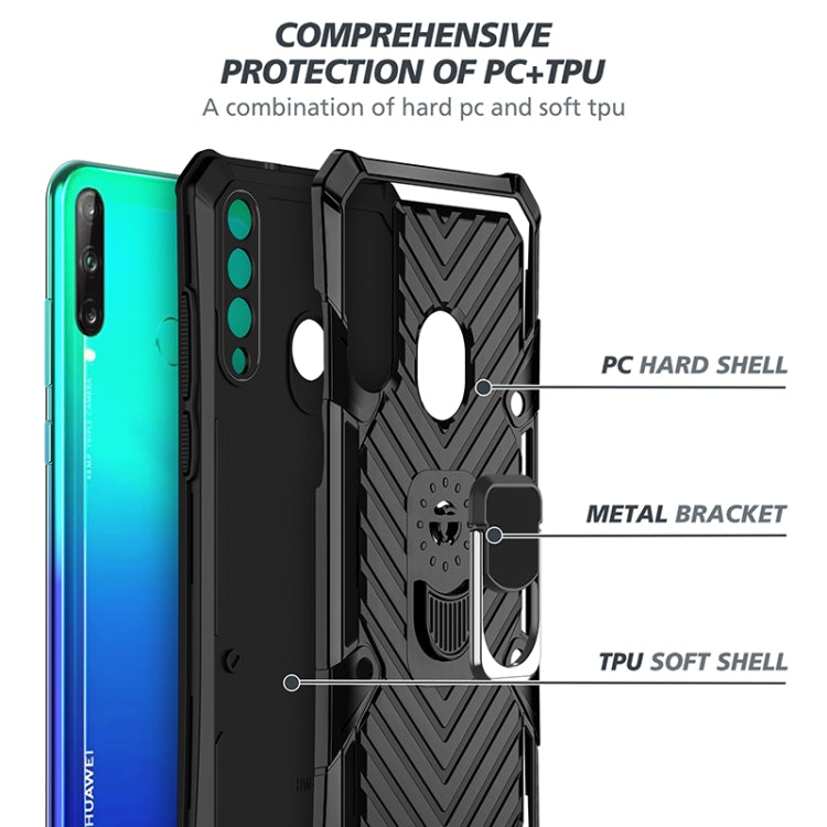 For Huawei Y7p Cool Armor PC + TPU Shockproof Case with 360 Degree Rotation Ring Holder