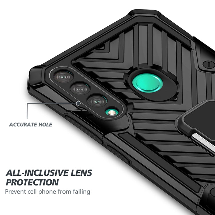 For Huawei Y7p Cool Armor PC + TPU Shockproof Case with 360 Degree Rotation Ring Holder