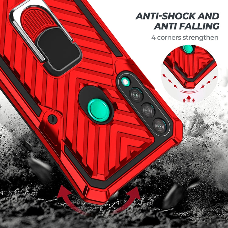 For Huawei Y7p Cool Armor PC + TPU Shockproof Case with 360 Degree Rotation Ring Holder