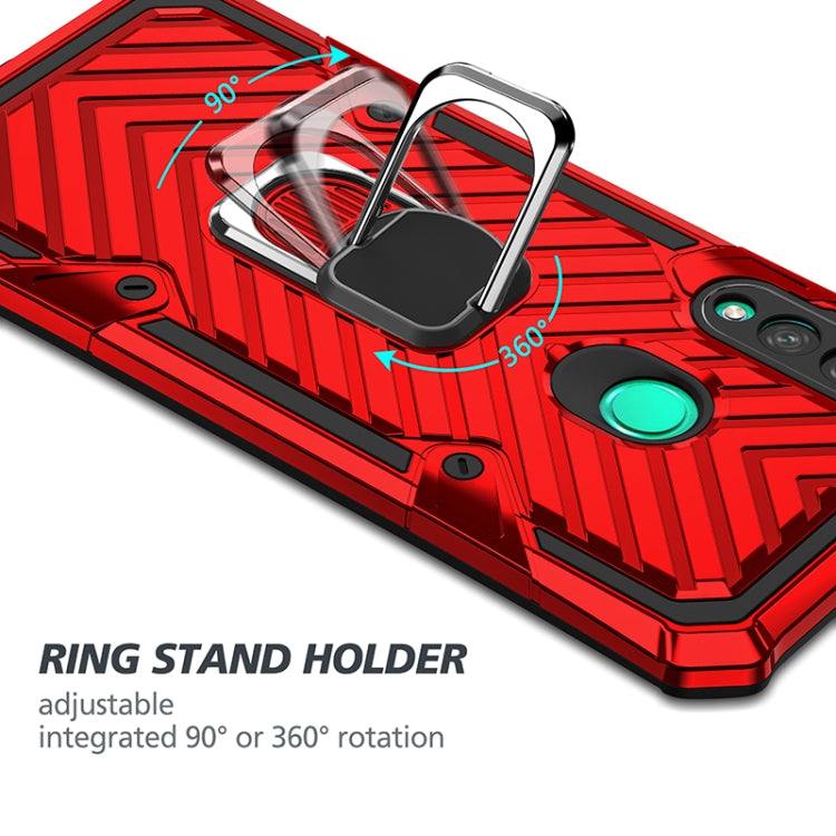 For Huawei Y7p Cool Armor PC + TPU Shockproof Case with 360 Degree Rotation Ring Holder