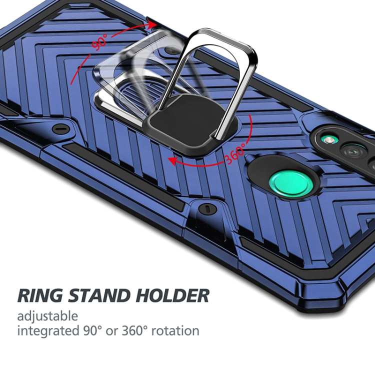 For Huawei Y7p Cool Armor PC + TPU Shockproof Case with 360 Degree Rotation Ring Holder