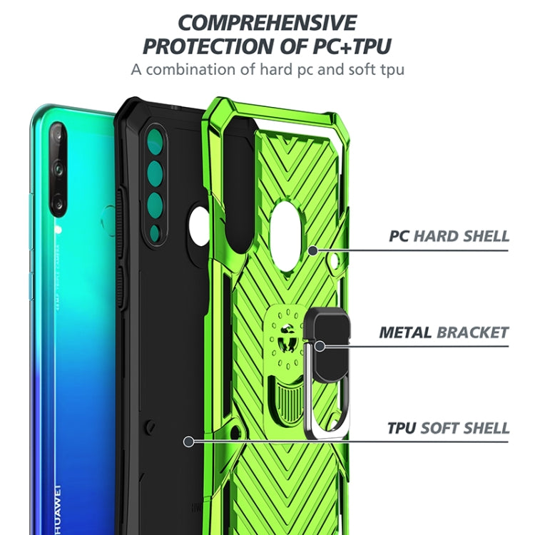 For Huawei Y7p Cool Armor PC + TPU Shockproof Case with 360 Degree Rotation Ring Holder