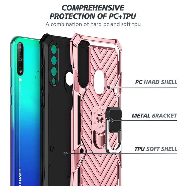 For Huawei Y7p Cool Armor PC + TPU Shockproof Case with 360 Degree Rotation Ring Holder