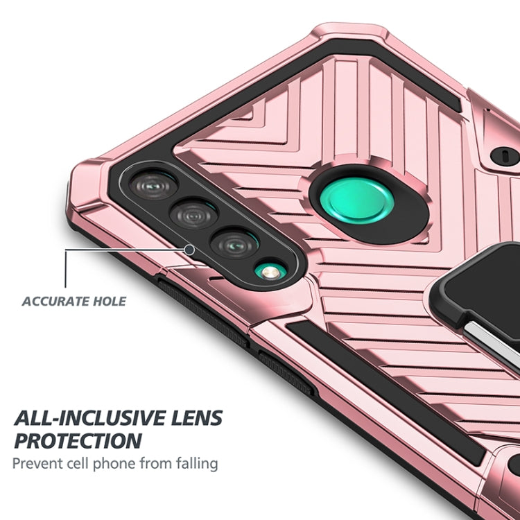 For Huawei Y7p Cool Armor PC + TPU Shockproof Case with 360 Degree Rotation Ring Holder