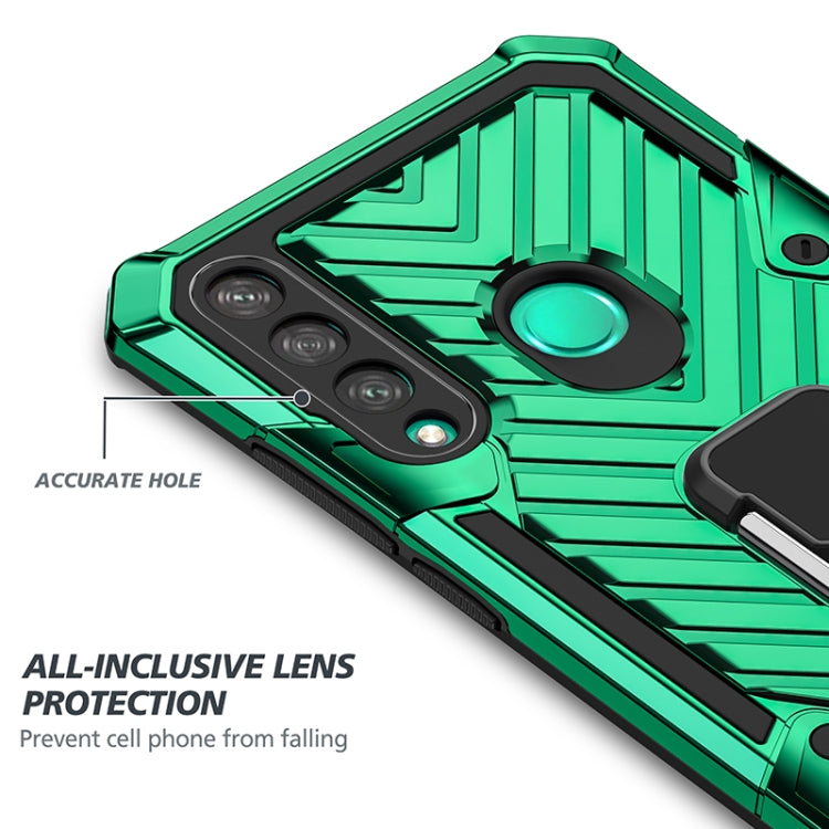 For Huawei Y7p Cool Armor PC + TPU Shockproof Case with 360 Degree Rotation Ring Holder