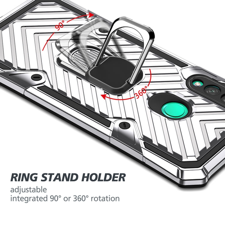 For Huawei Y7p Cool Armor PC + TPU Shockproof Case with 360 Degree Rotation Ring Holder