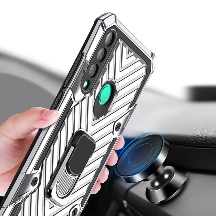 For Huawei Y7p Cool Armor PC + TPU Shockproof Case with 360 Degree Rotation Ring Holder