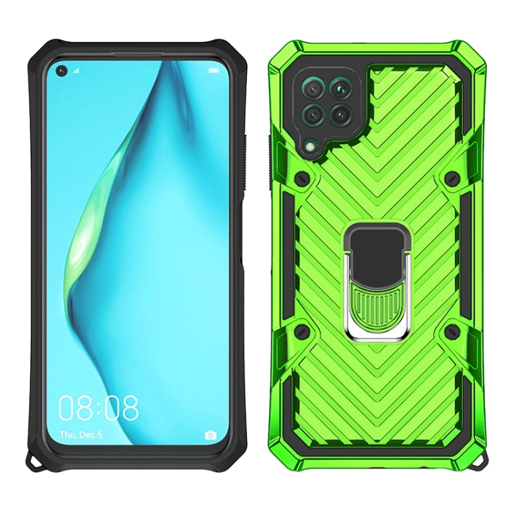 For Huawei P40 lite Cool Armor PC + TPU Shockproof Case with 360 Degree Rotation Ring Holder