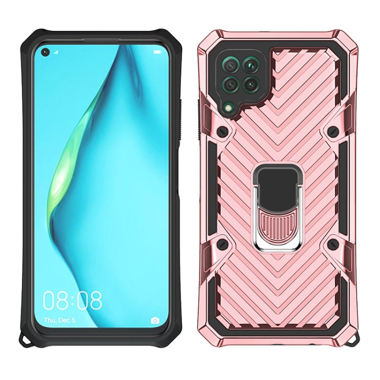 For Huawei P40 lite Cool Armor PC + TPU Shockproof Case with 360 Degree Rotation Ring Holder