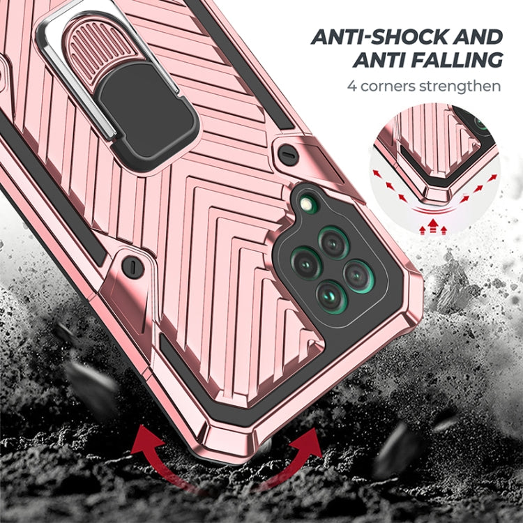 For Huawei P40 lite Cool Armor PC + TPU Shockproof Case with 360 Degree Rotation Ring Holder