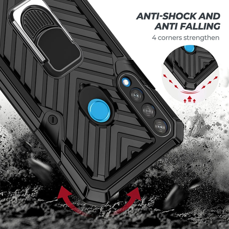 For Huawei P30 lite Cool Armor PC + TPU Shockproof Case with 360 Degree Rotation Ring Holder