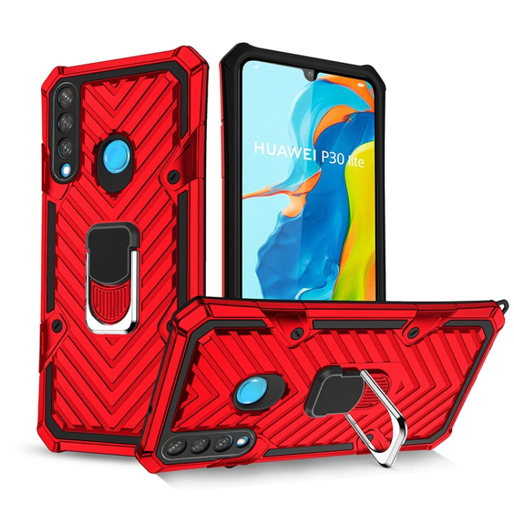 For Huawei P30 lite Cool Armor PC + TPU Shockproof Case with 360 Degree Rotation Ring Holder