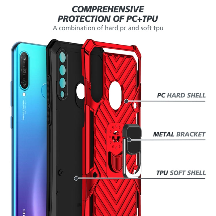 For Huawei P30 lite Cool Armor PC + TPU Shockproof Case with 360 Degree Rotation Ring Holder