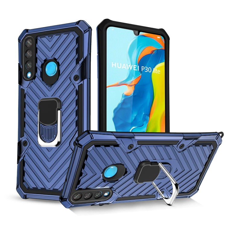 For Huawei P30 lite Cool Armor PC + TPU Shockproof Case with 360 Degree Rotation Ring Holder