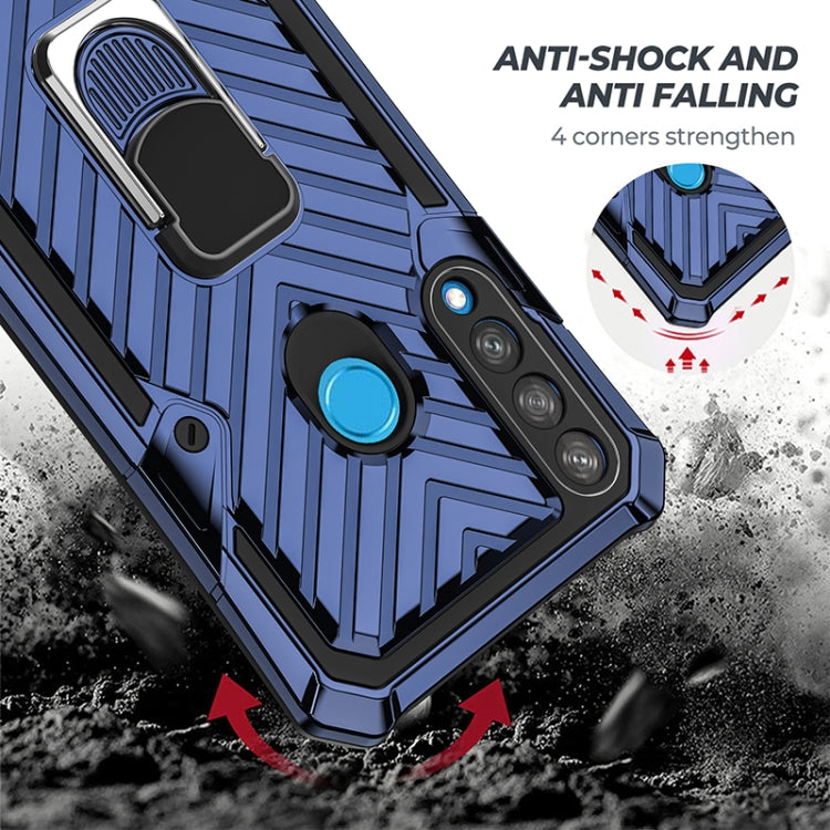 For Huawei P30 lite Cool Armor PC + TPU Shockproof Case with 360 Degree Rotation Ring Holder