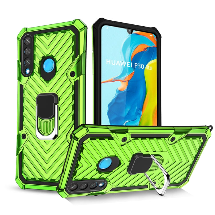 For Huawei P30 lite Cool Armor PC + TPU Shockproof Case with 360 Degree Rotation Ring Holder