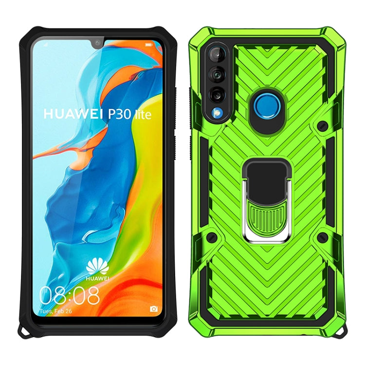 For Huawei P30 lite Cool Armor PC + TPU Shockproof Case with 360 Degree Rotation Ring Holder
