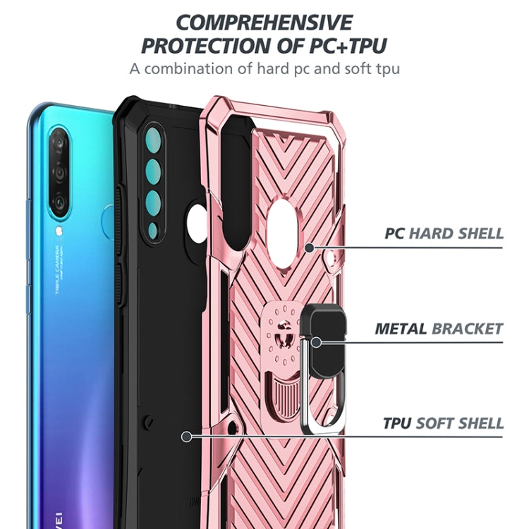 For Huawei P30 lite Cool Armor PC + TPU Shockproof Case with 360 Degree Rotation Ring Holder