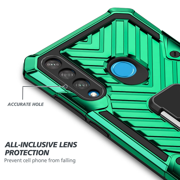 For Huawei P30 lite Cool Armor PC + TPU Shockproof Case with 360 Degree Rotation Ring Holder