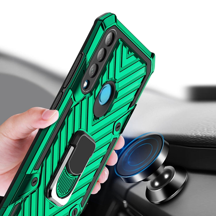 For Huawei P30 lite Cool Armor PC + TPU Shockproof Case with 360 Degree Rotation Ring Holder